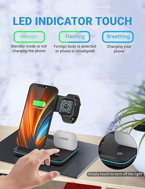 3-in-1 Wireless Charging Station - محطة شحن لاسلكية 3 في 1