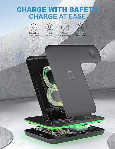 3-in-1 Wireless Charging Station - محطة شحن لاسلكية 3 في 1