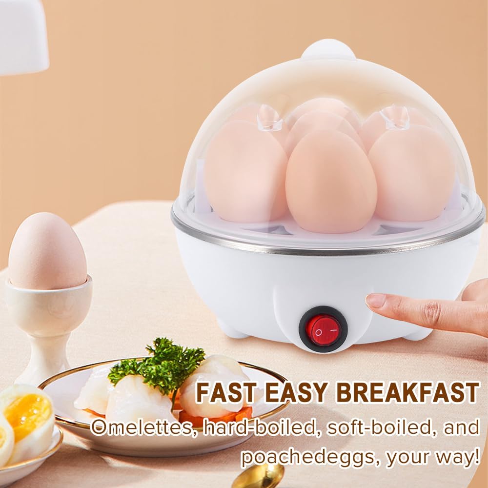 Electric Egg Cooker 7 Eggs Steamer - طباخة بيض كهربائية 7 بيضات بالبخار