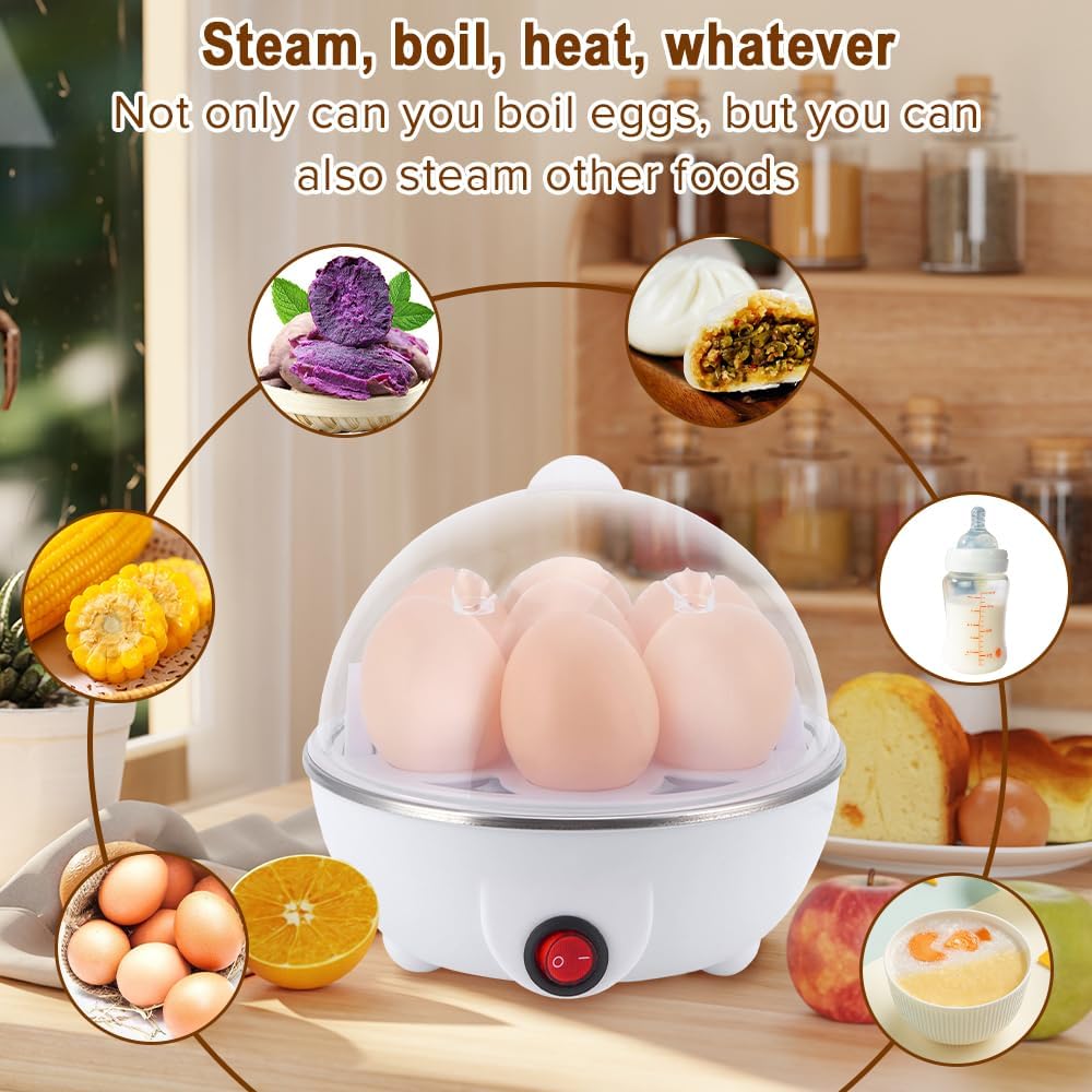 Electric Egg Cooker 7 Eggs Steamer - طباخة بيض كهربائية 7 بيضات بالبخار