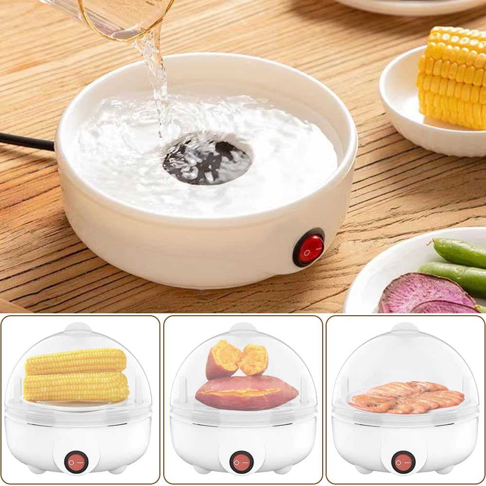 Electric Egg Cooker 7 Eggs Steamer - طباخة بيض كهربائية 7 بيضات بالبخار