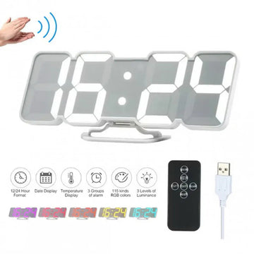 3D Wireless Remote Digital LED Alarm Clock