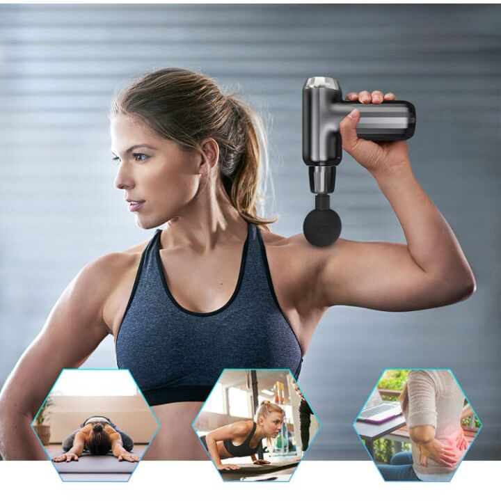 Muscle Massage Gun with 4 Heads FH-820 - مسدس تدليك العضلات بأربعة رؤوس FH-820