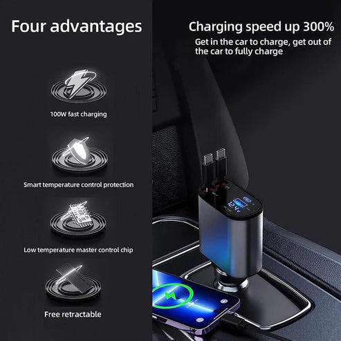 4 in 1 Retractable Charger - شاحن قابل للسحب 4 في 1