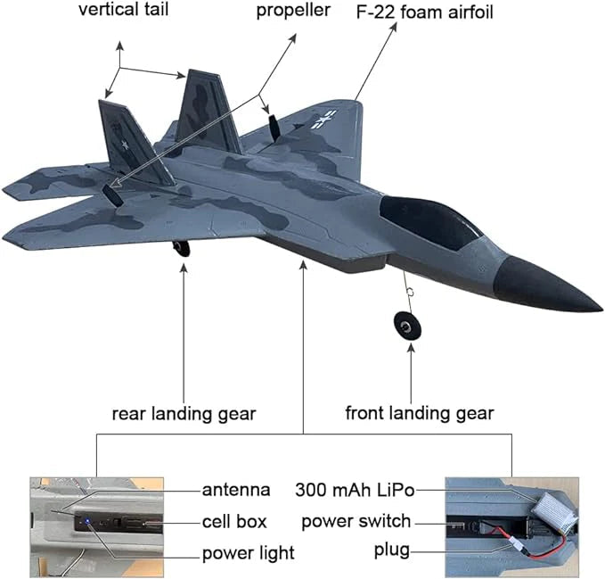 Airplane with remote Controlled Flying Toy - طائرة مع جهاز التحكم عن بعد